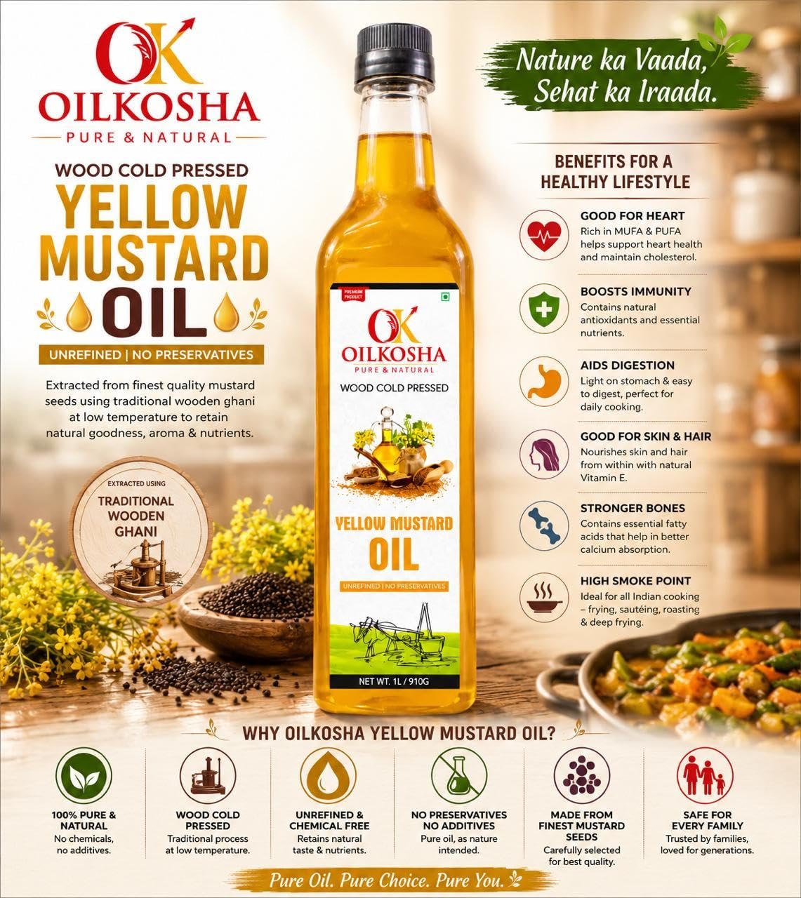 Oilkosha Yellow Mustard Oil - Image 4